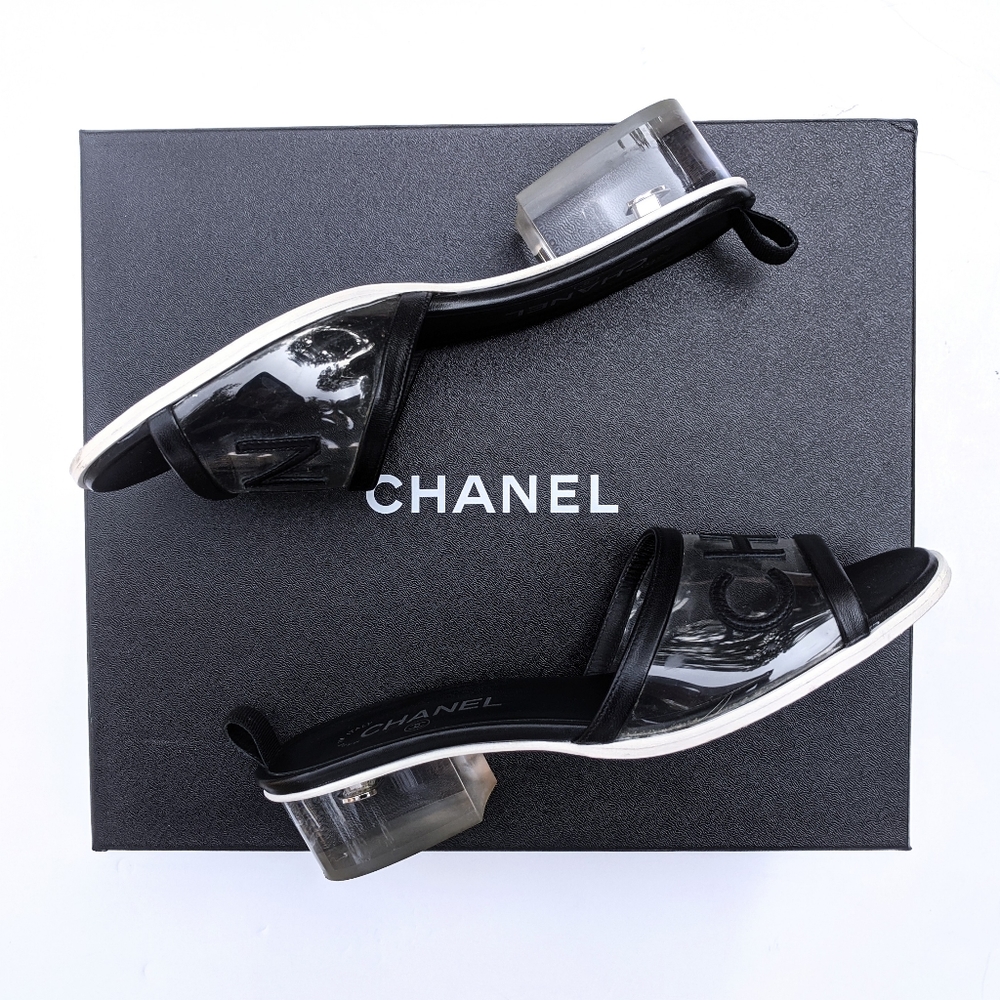 🤩CHANEL🤩PVC Transparent Sandal Mules 2019 - Picture 7 of 13